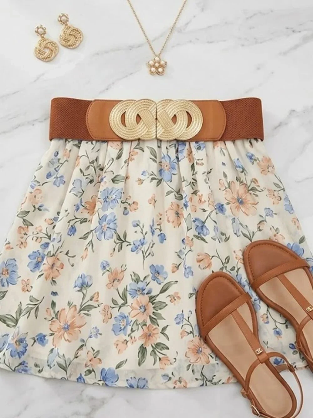 Ladies Brown Gorgeous Statement Belt (29.5 Inches)